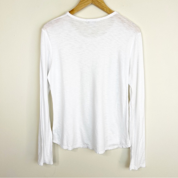 Standard James Perse Sheer Slub White Long Sleeve Top Size Large - Picture 4 of 7